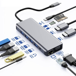 Astrotek AT-USBCDOCK12 USB-C Dock 12-in-1 Multiport Hub/Docking Station