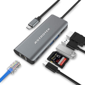 Astrotek AT-USBCDOCK6 USB-C Dock 6-in-1 Multiport Hub/Docking Station