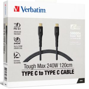 Verbatim 66820 Cable 240W USB-C to USB-C 120CM, PD