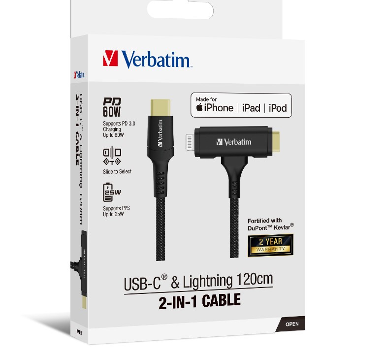 CBV-66974.jpg Verbatim 66974 2-in-1 Cable Type C to C &