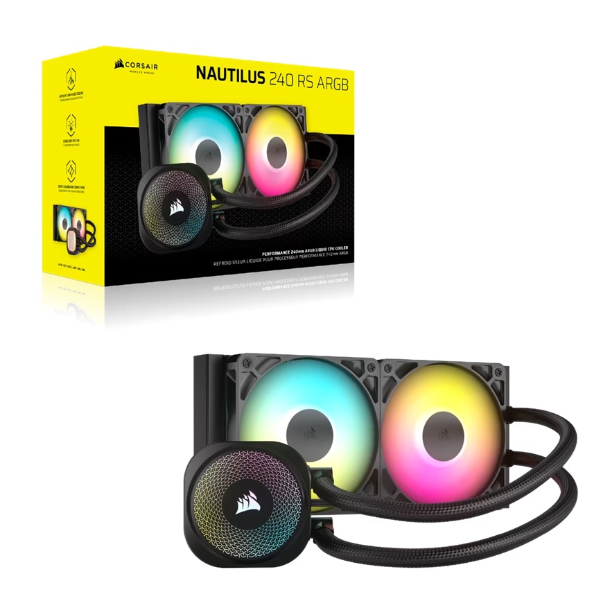 CFCW-NAUT240ARGB-BK.jpg Corsair CW-9060092-WW NAUTILUS 240 RS ARGB Liquid CPU Cooler