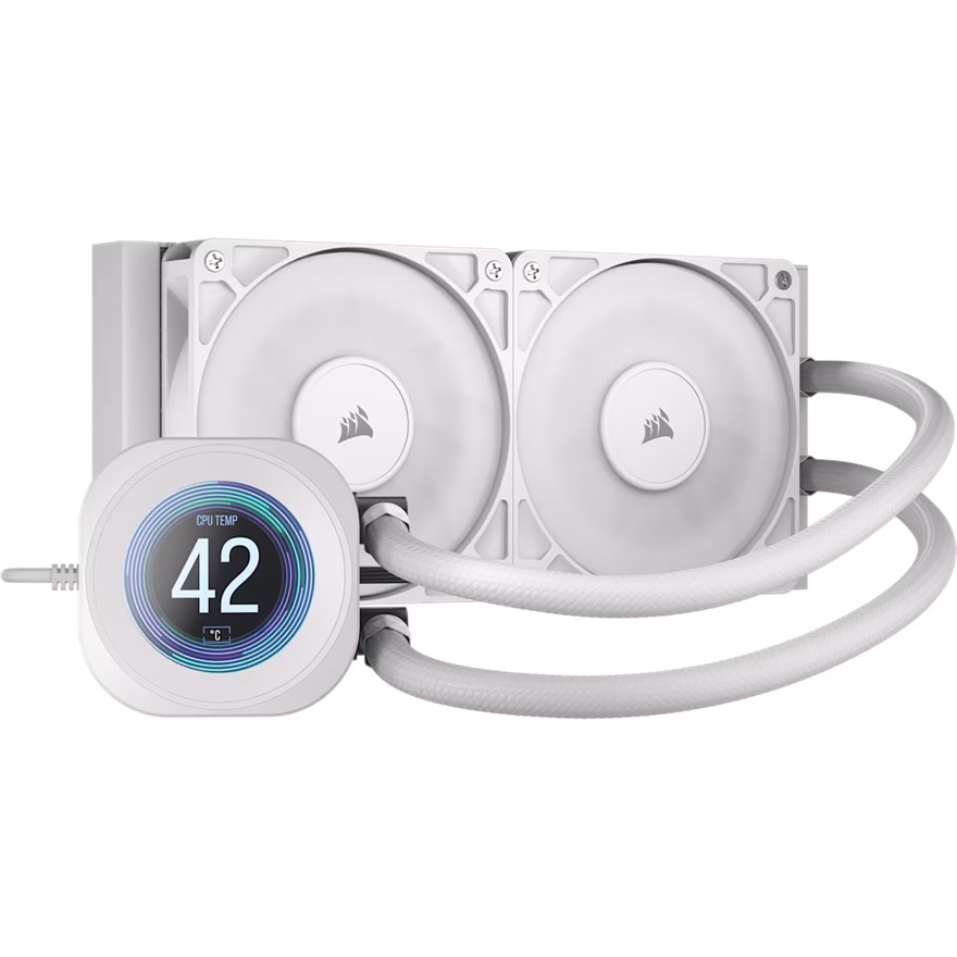 CFCW-NAUT240RSLCD-WH.jpg Corsair CW-9061032-WW NAUTILUS 240 RS LCD Liquid CPU Cooler