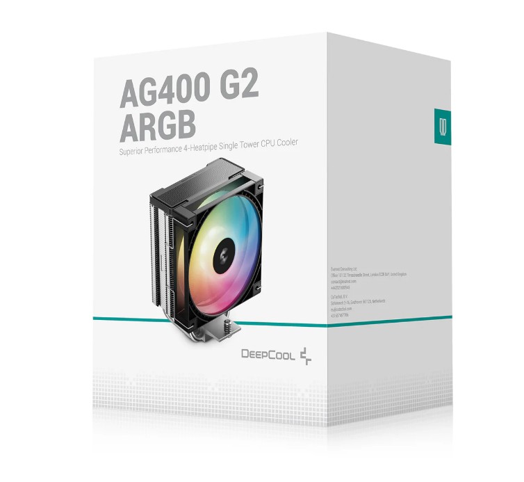 CFD-AG400-ARGB-G2.jpg DEEPCOOL R-AG400-BKAMMG2-G AG400 ARGB G2 Superior Performance 4 Heatpipe