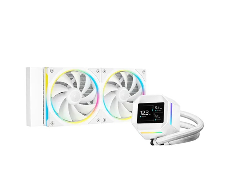 CFD-LM240-WH.jpg DEEPCOOL R-LM240-WHDMMC-1 LM240 WH ARGB Liquid Cooler With Mini