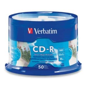 Verbatim 41908 CD-R 700MB 50Pk White InkJet 52x Superior