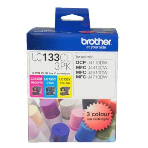Brother LC-133CL-3PK LC133 Colour Value Pack, 1X Cyan 1X