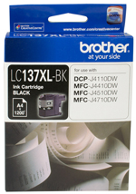 Brother LC-137XLBK Black Ink Cartridge- DCP-J4110DW/MFC-J4410DW/J4510DW/J4710DW