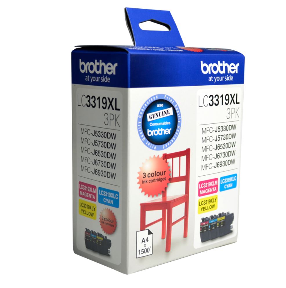 COB-LC3319XL3PK.jpg Brother LC-3319XL-3PK LC-3319XL Colour Value Pack 1X Cyan 1X