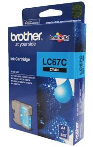 COB-LC67C.jpg Brother LC-67C Cyan Ink Cartridge- to suit DCP-385C/395CN/585CW/6690CW/J715W