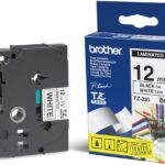 Brother TZE-231 12mm Black on White TZE Tape