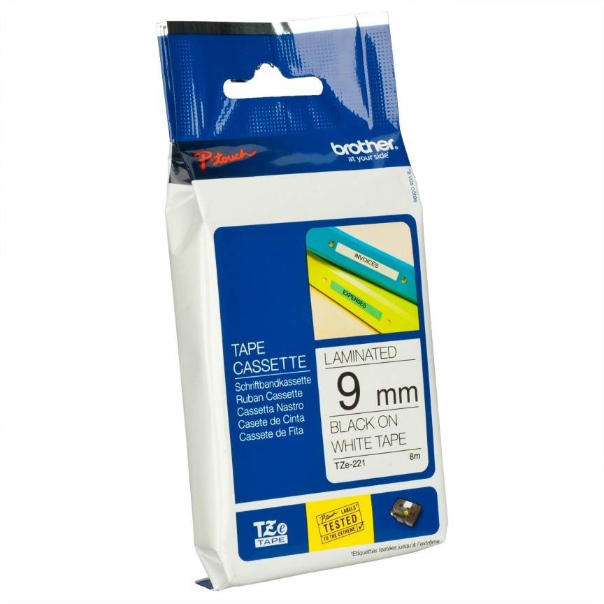 COB-TZE-221.jpg Brother TZE-221 9mm Black on White TZE Tape