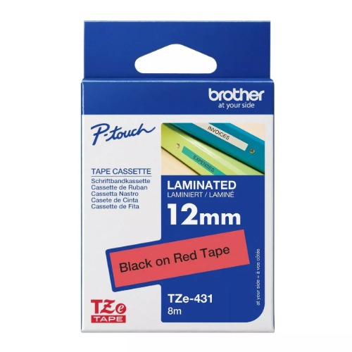 COB-TZE-431.jpg Brother TZE-431 12MM BLACK ON RED TZE TAPE