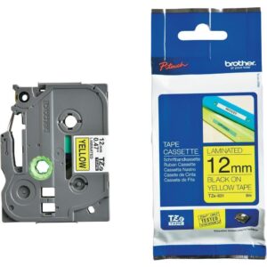 Brother TZE-631 12mm Black on Yellow TZE Tape