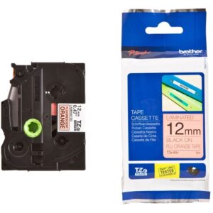 Brother TZE-B31 12MM Black On Fluoro Orange TZE Tape
