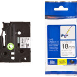 Brother TZE-FX241 18mm Black on White FlexibleTZE Tape