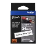 Brother TZE-FX251 24mm Black on White FlexibleTZE Tape