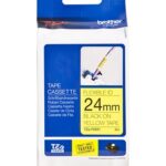 Brother TZE-FX651 24MM Black Yellow Tape Flexible TZE Tape