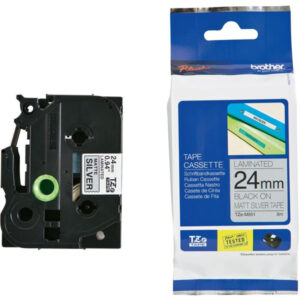 Brother TZE-M951 24mm Black on Silver MATT TZE Tape