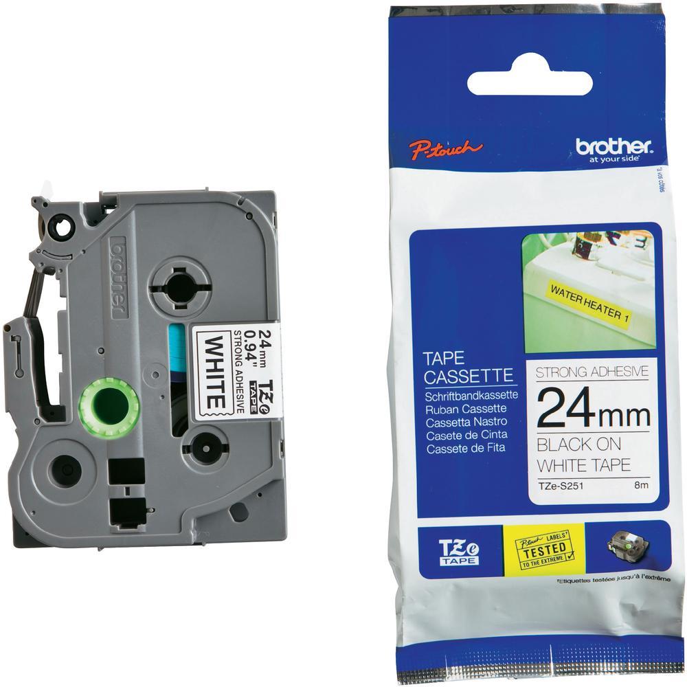 COB-TZE-S251.jpg Brother TZE-S251 24MM Black White Tape Strong Adhesive TZE