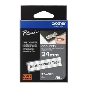 Brother TZE-SE5 24mm Black on White Security TZE Tape