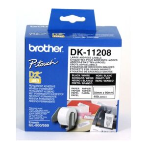Brother DK-11208 White StandardLarge Address Label 38mmX90mm,400 per roll