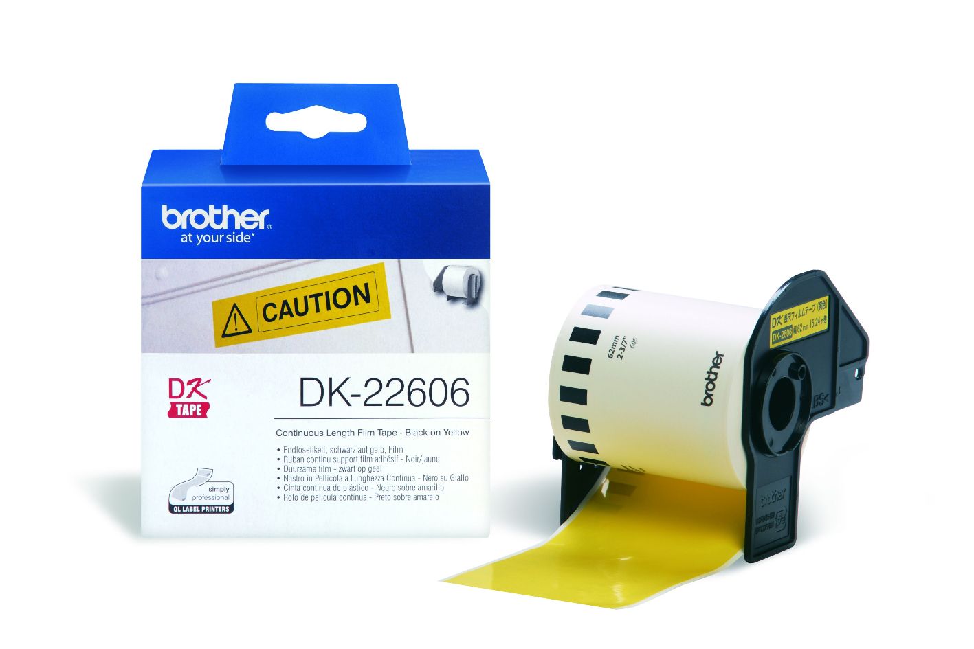 CODK22606.jpg Brother DK-22606 YellowConti Film Roll 62mmX15.24m Continuous QLprts