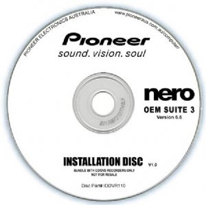 Pioneer IDDVR110 Software Nero Suite 3 OEM Version 6.6