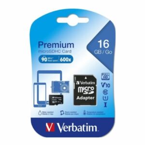 Verbatim 44082 Micro SDHC 16GB (Class 10) with Adaptor