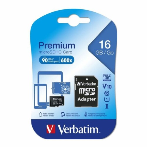 FMV-44082.jpg Verbatim 44082 Micro SDHC 16GB (Class 10) with Adaptor