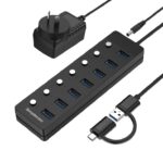 Simplecom CH375C USB-A and USB-C to 7-Port USB 3.0