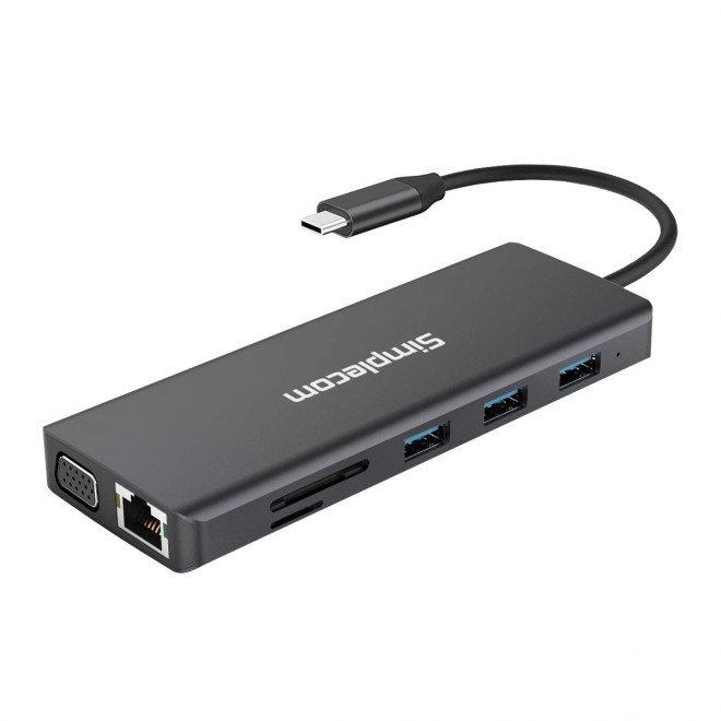 HXSI-CHN612.jpg Simplecom CHN612 USB-C 12-in-1 Multiport Docking Station Dual HDMI