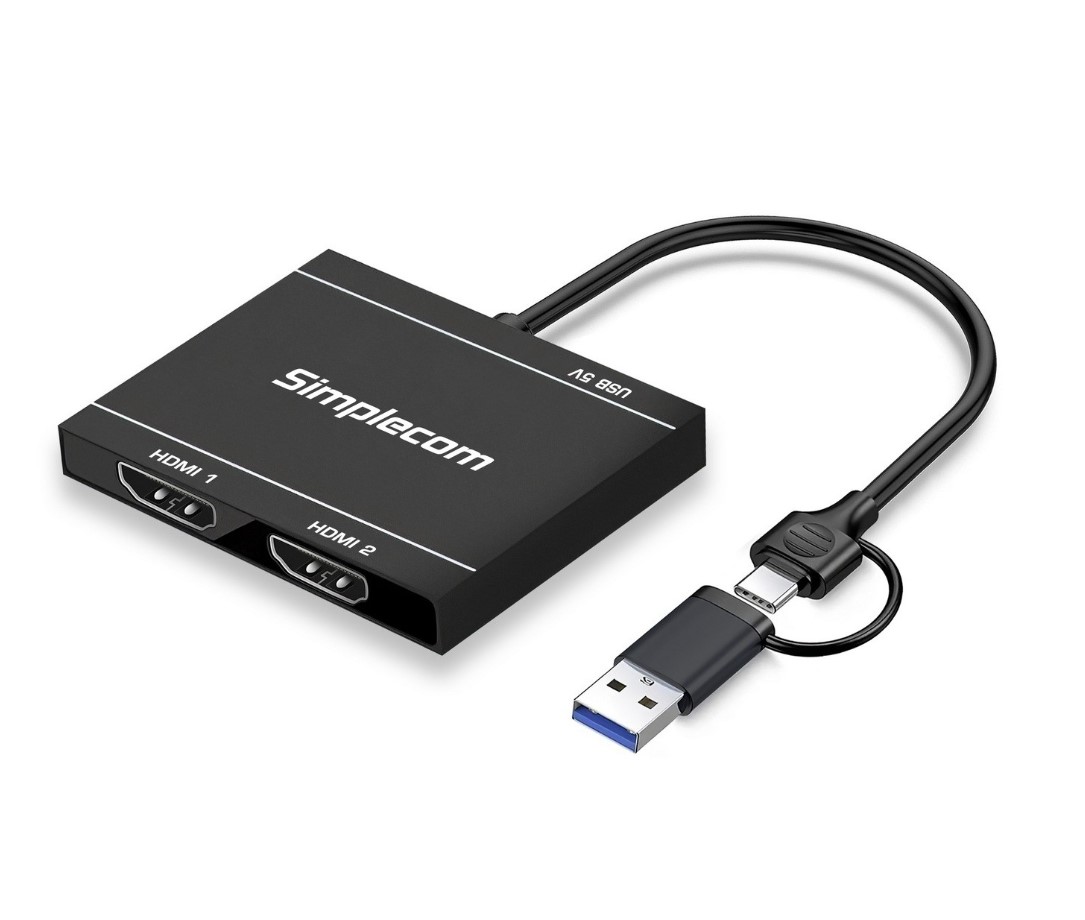 HXSI-DA327.jpg Simplecom DA327 USB 3.0 or USB-C to Dual HDMI