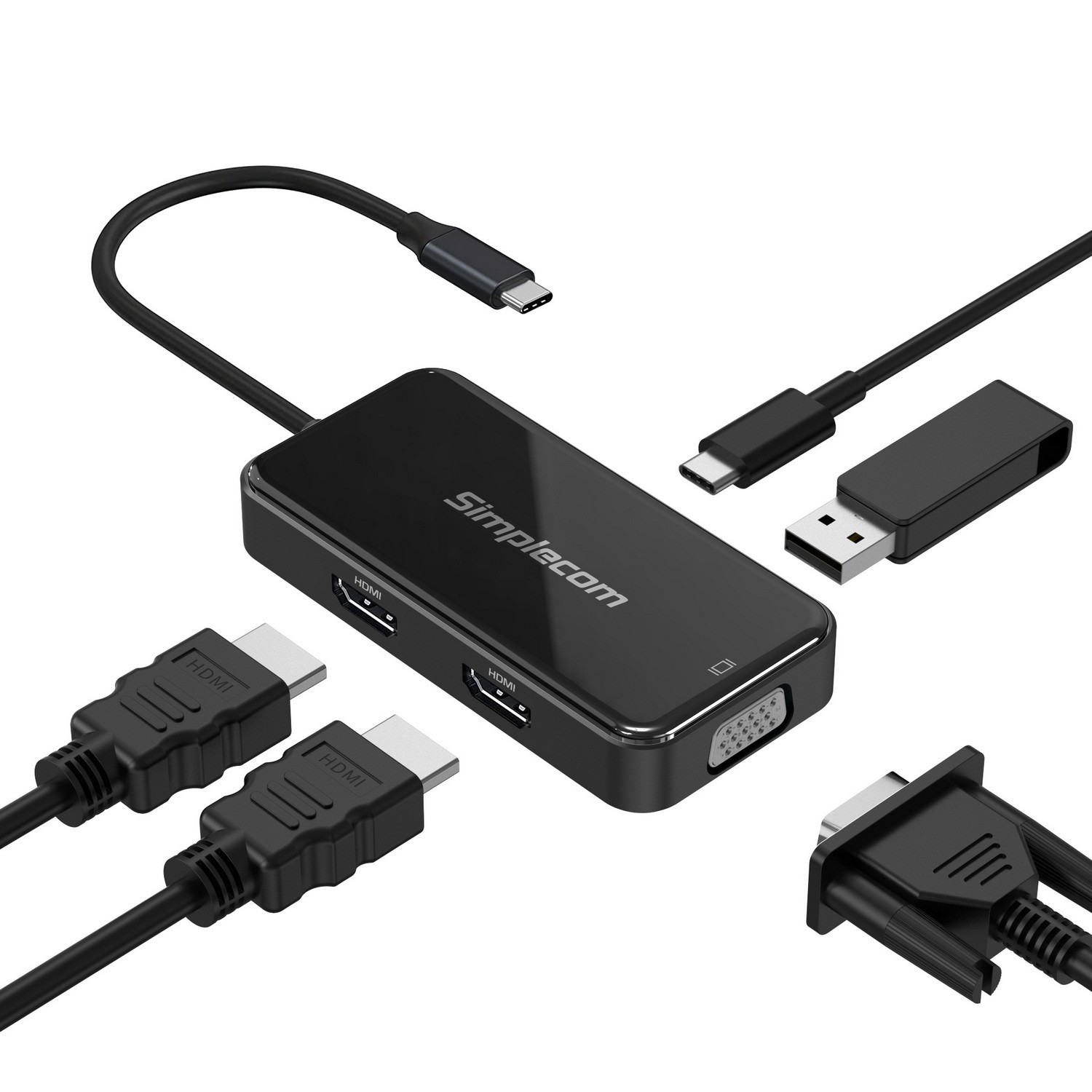 HXSI-DA451.jpg Simplecom DA451 5-in-1 USB-C Multiport Adapter MST Hub