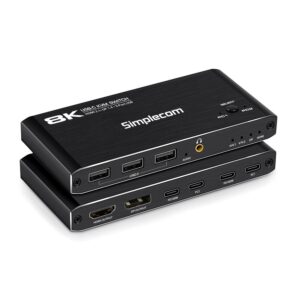 Simplecom KM470 2-Port USB-C KVM Switch 8K Docking Station