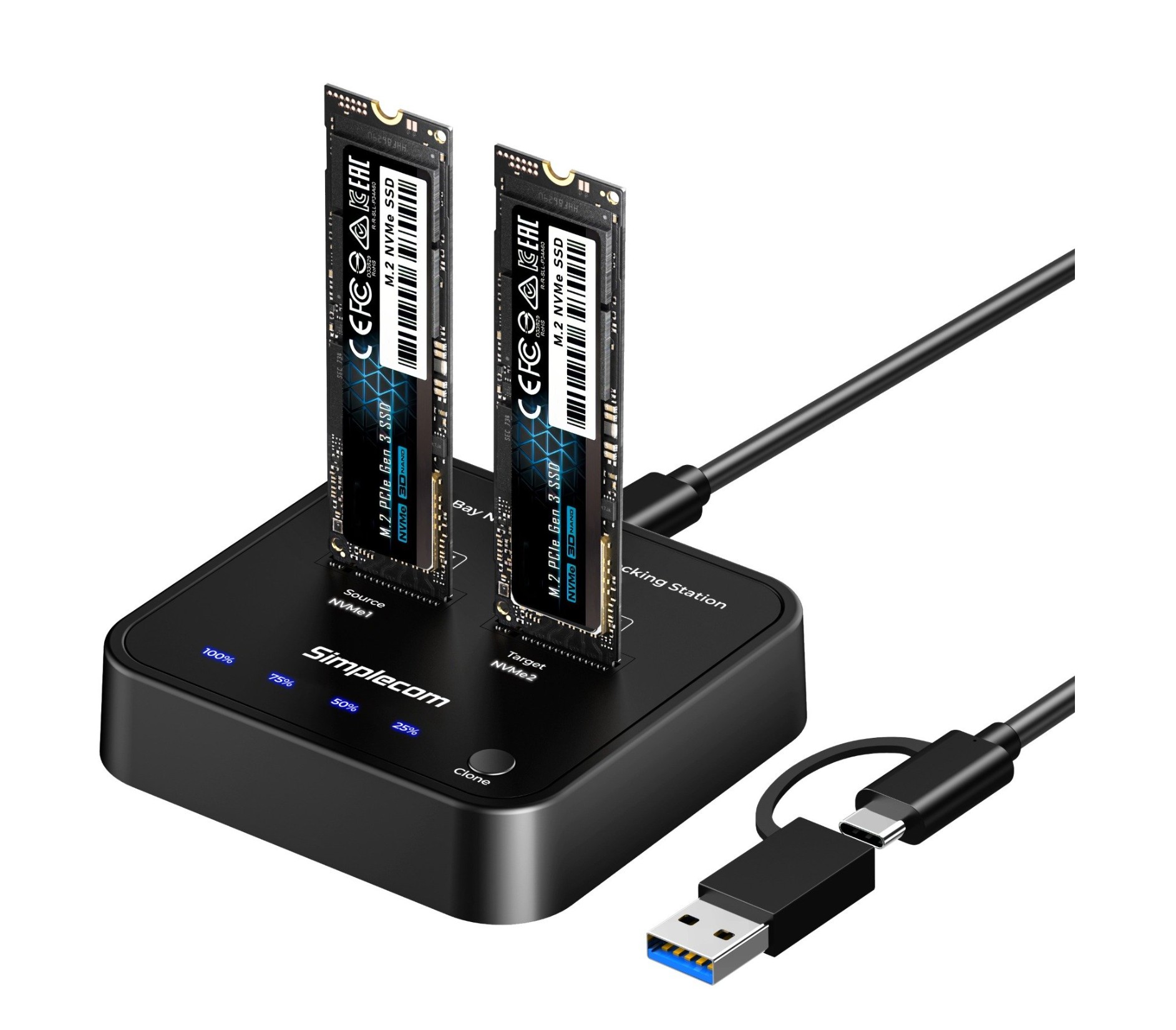 HXSI-SD550V3.jpg Simplecom SD550v3 USB 3.2 Gen2 to Dual Bay NVMe