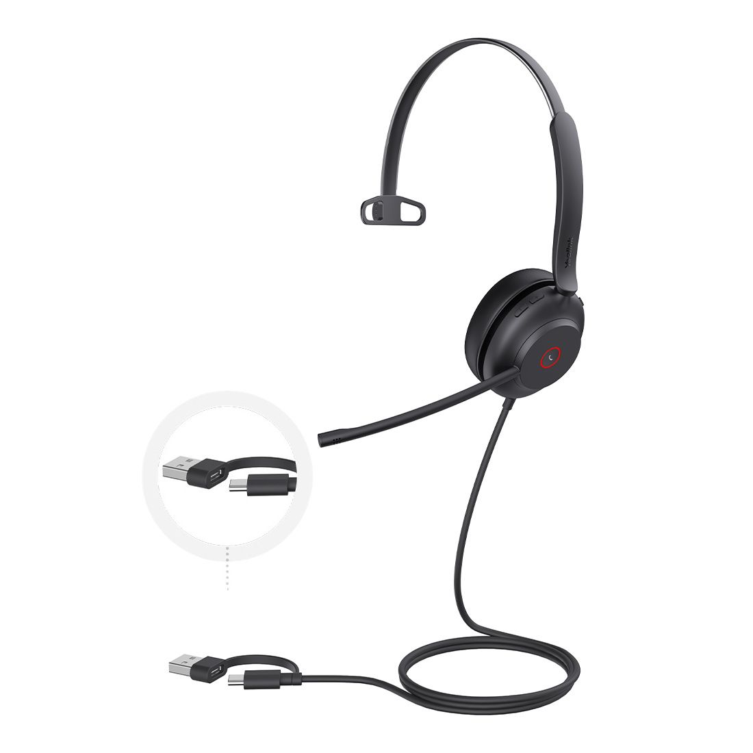 IPY-UH37-M-UC-CA.jpg Yealink UH37-M-UC-C/A UH37 Mono USB Wired Headset