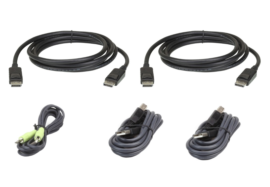 KVA-2L-7D02UDPX5.jpg Aten 2L-7D02UDPX5 1.8m USB DisplayPort Dual Display Secure KVM