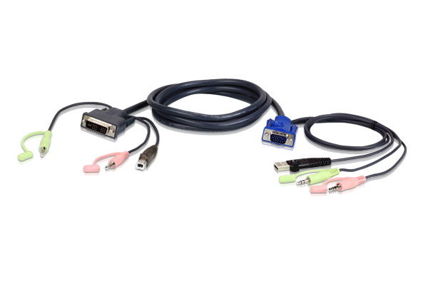 KVA-2L-7DX3U.jpg Aten 2L-7DX3U KVM Cable 3m with VGA, USB &