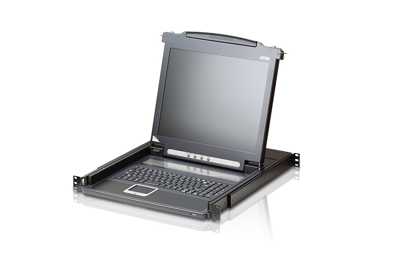 KVA-CL-1000NA.jpg Aten CL1000N-ATA-AU Rackmount Single Rail LCD Console VGA PS/2-USB