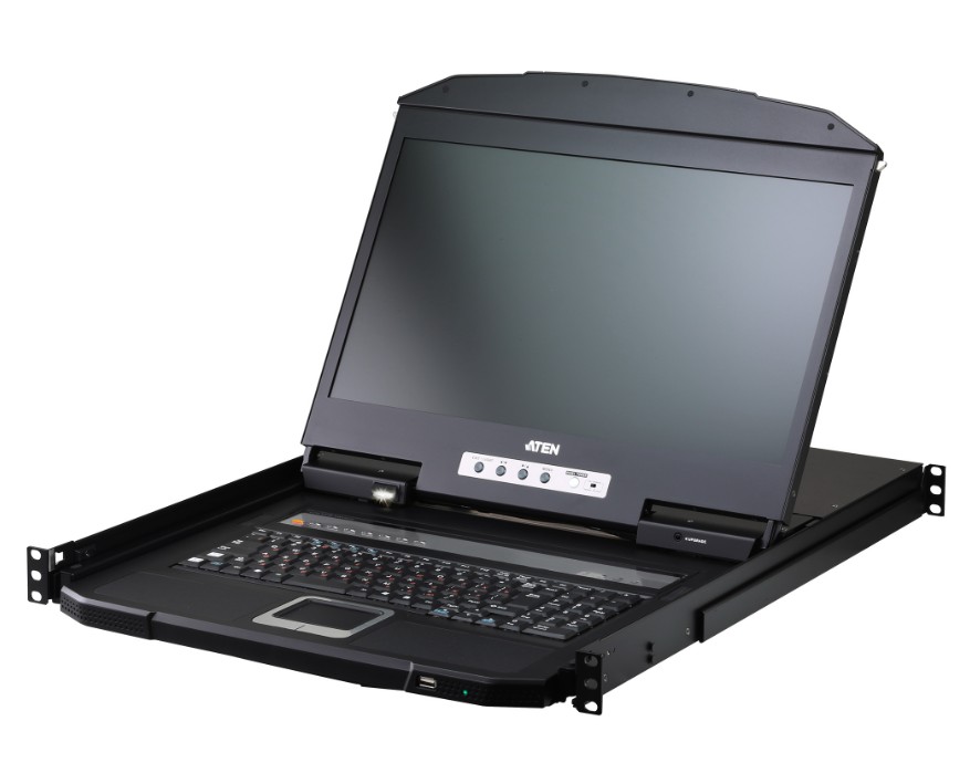 KVA-CL3708NX-ATA-AU.jpg Aten CL3708NX-ATA-AU 8-Port USB HDMI Single Rail LCD KVM