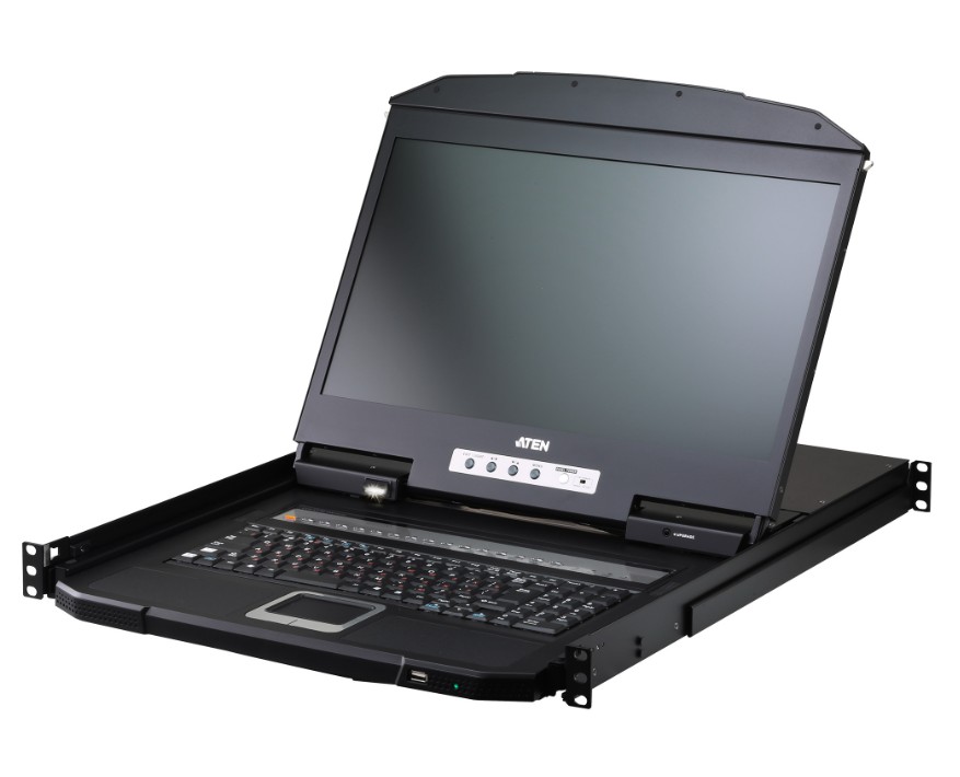 KVA-CL3716INW-ATA-AU.jpg Aten CL3716INW-ATA-AU 16-Port USB HDMI Single Rail LCD KVM
