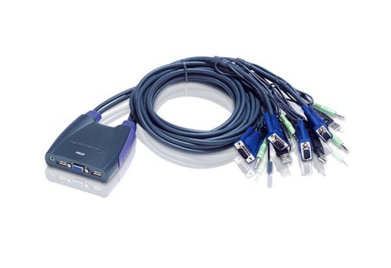 KVA-CS-64U.jpg Aten CS64UZ-AT Compact KVM Switch 4 Port Single Display