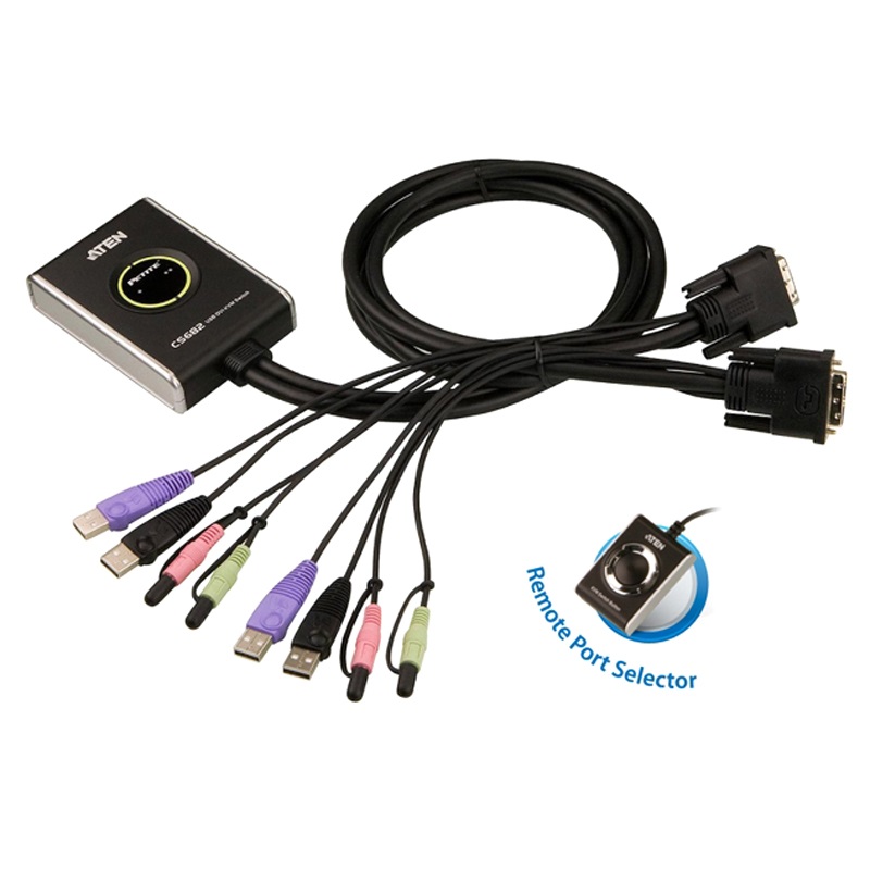KVA-CS-682.jpg Aten CS682-AT Compact KVM Switch 2 Port Single Display
