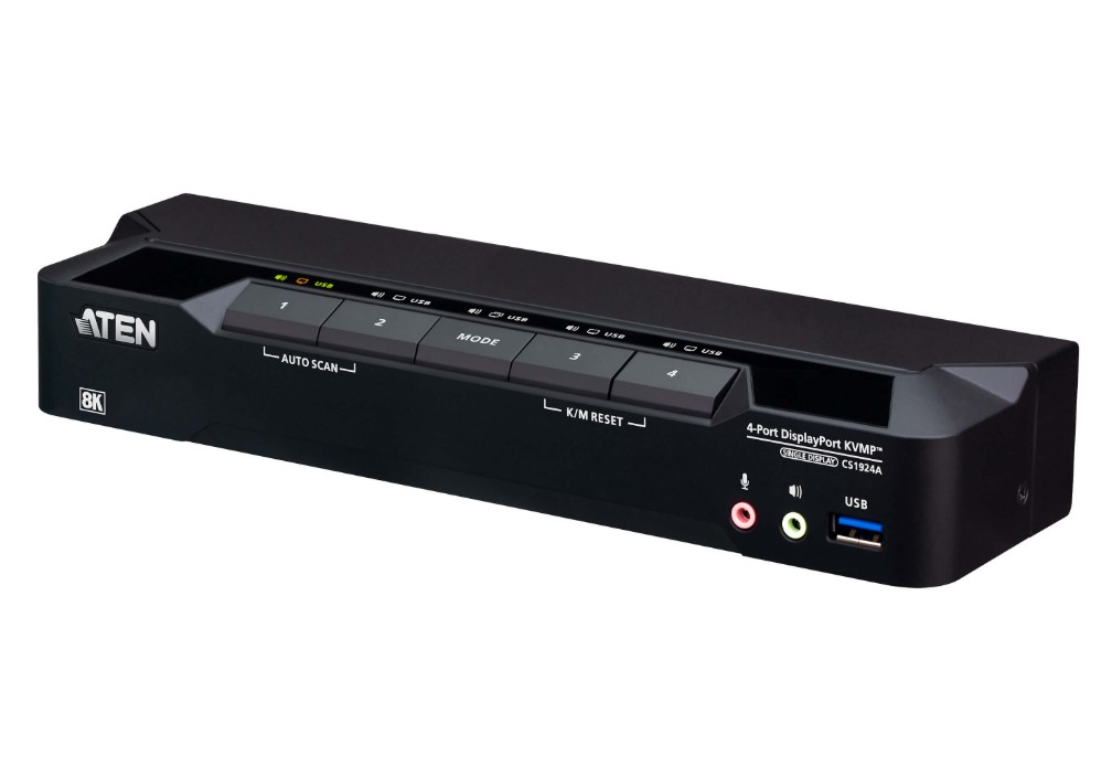 KVA-CS-CS1924A.jpg Aten CS1924A-AT-U Desktop 4-Port USB 3.0 8K DisplayPort KVMP™