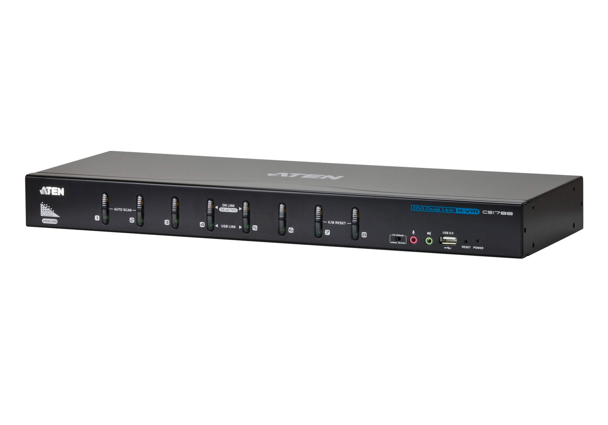 KVA-CS1788-AT-U-V.jpg Aten CS1788-AT-U 8 Port USB DVI Dual Link KVM
