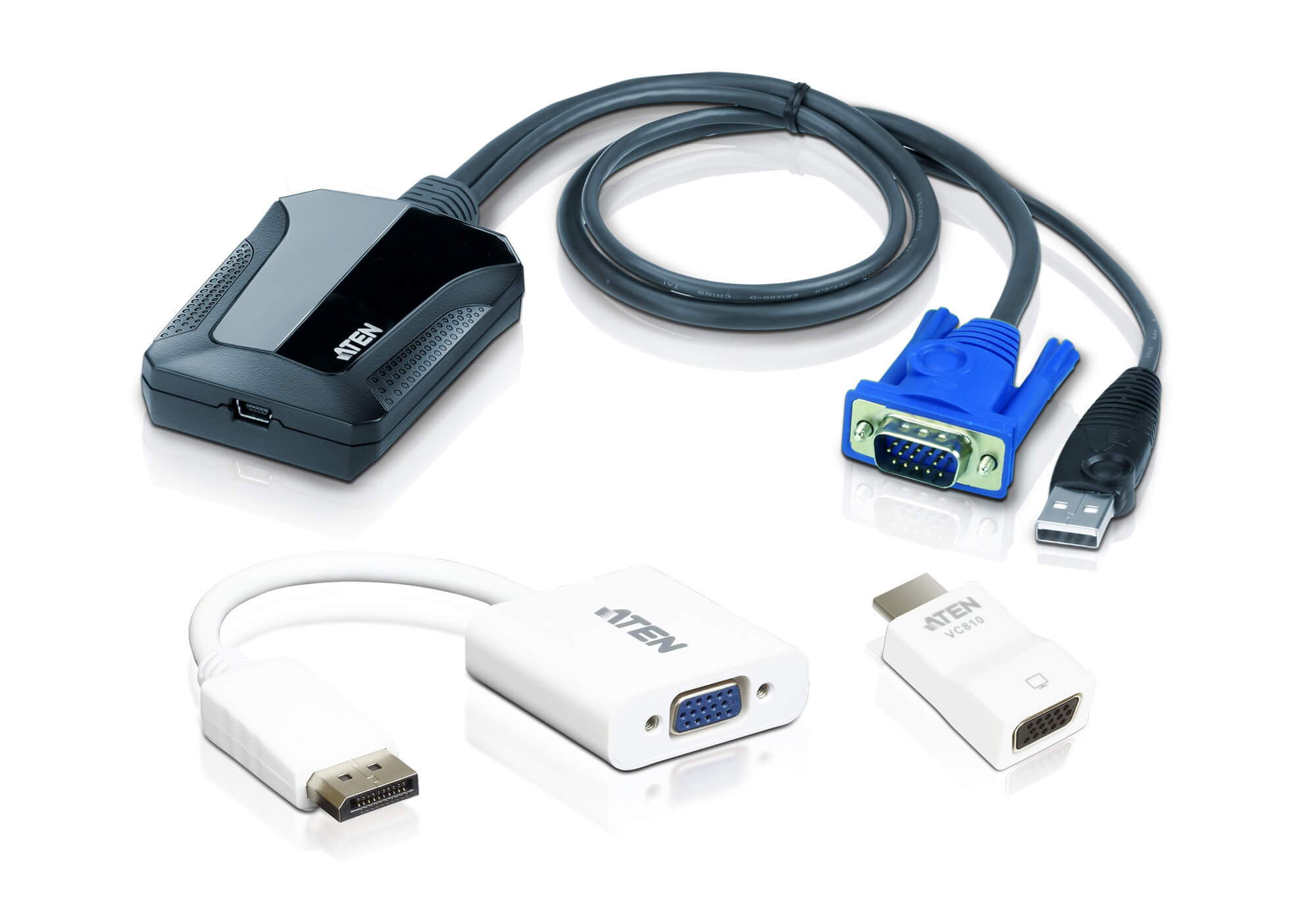 KVA-CV-211CP.jpg Aten CV211CP-AT Laptop USB KVM Console Crash Cart Adapter