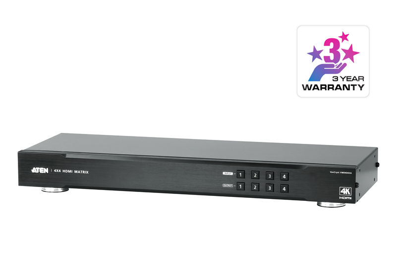 KVA-VM-0404HA.png Aten VM0404HA-AT-U Professional Matrix 4x4 HDMI Matrix