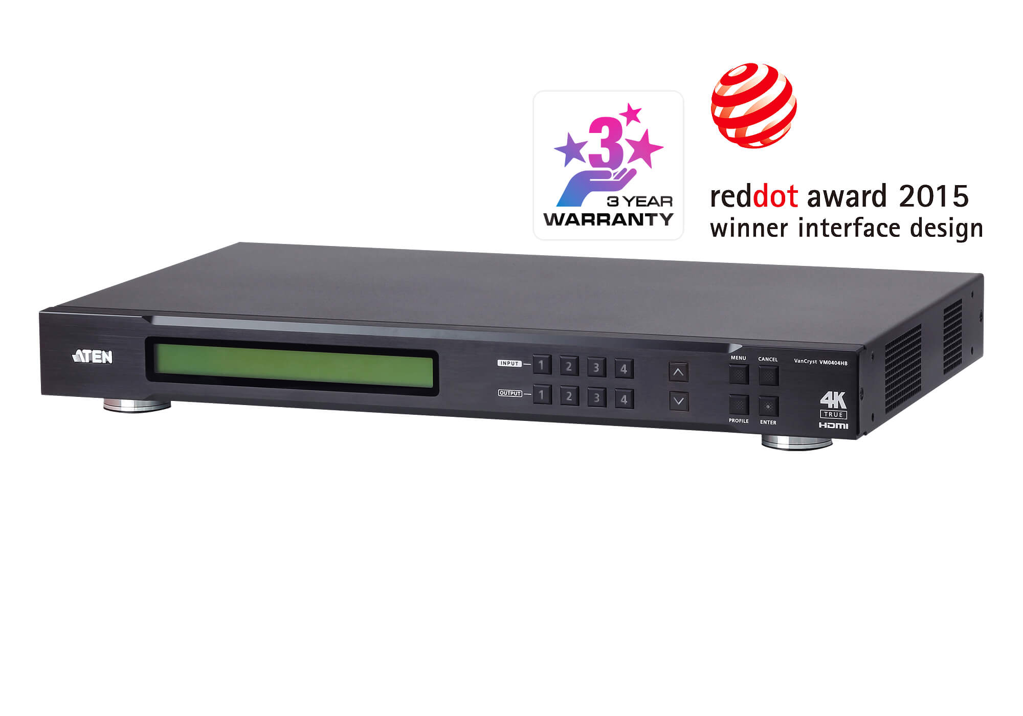 KVA-VM-0404HB.jpg Aten VM0404HB-AT-U Professional Matrix 4x4 True HDMI Matrix