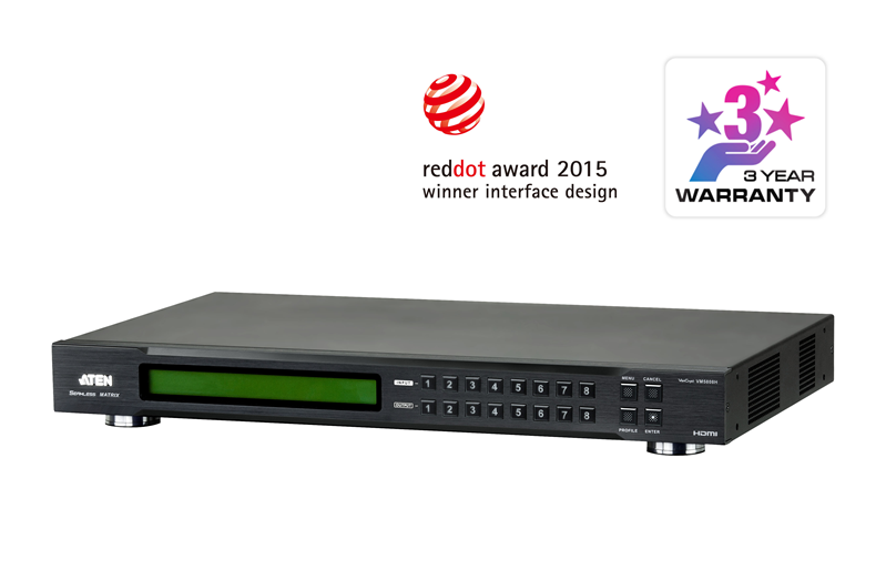 KVA-VM-5808H.png Aten VM5808H-AT-U Professional Matrix 8x8 HDMI Matrix with Scaler