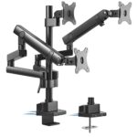 Brateck LDT20-C036UP Triple Monitor Aluminum Slim Pole Held Mechanical